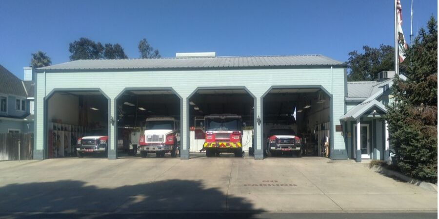 Templeton Community Services District Fire Engines Parked Inside Fire Station
