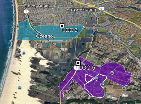 This is a picture of the areas in and around Oceano where drone mapping will happen 