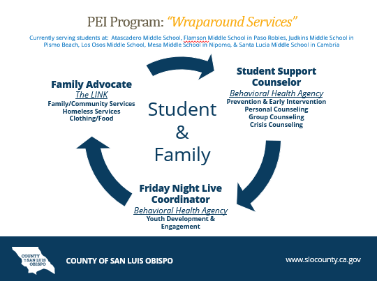 PEI Program "Wraparound Services" Student and family graph.