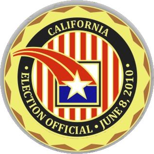 June 8, 2010 California Election Official Pin