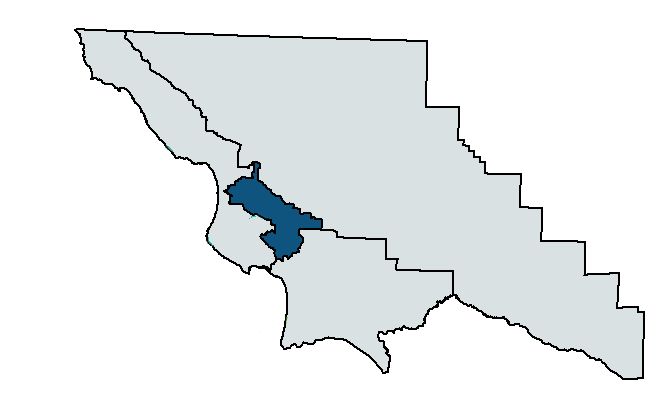 map of SLO County, with San Luis Obispo region highlighted