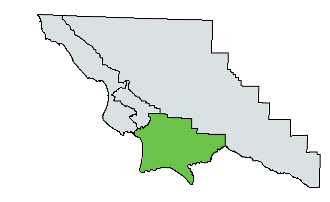 map of SLO County, with South County region highlighted