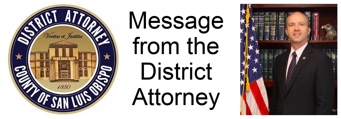 Message from District Attorney Dan Dow