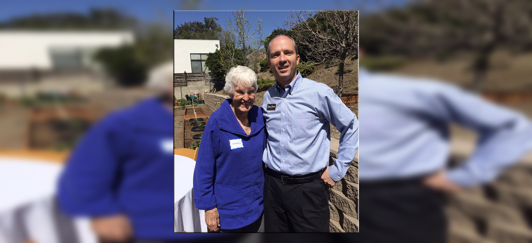 Retired Supervisor Shirley Bianchi with then Deputy District Attorney Dan Dow, March 22, 2014 (San Luis Obispo). 