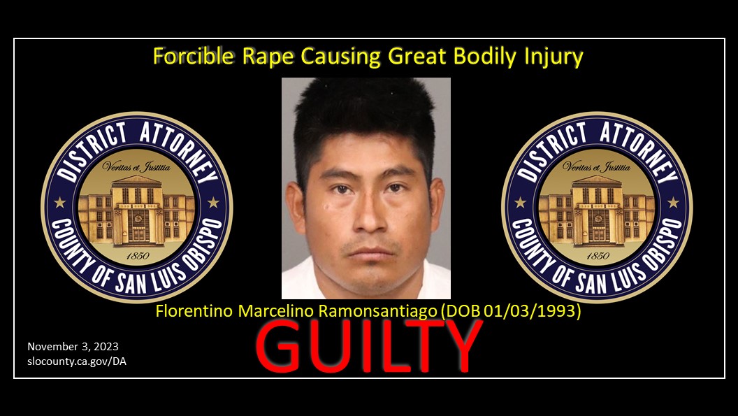 Booking Photo 04/29/2021 Florentino Marcelino Ramonsantiago (DOB 01/03/1993) Click to view article, Jury convicts Florentino Marcelino Ramonsantiago of Forcible Rape causing Great Bodily Injury
