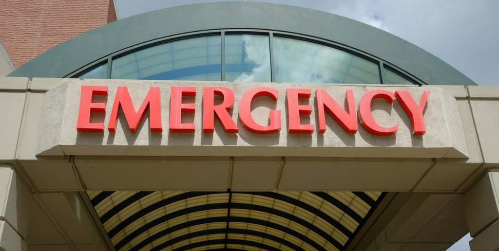 Emergency room hospital sign