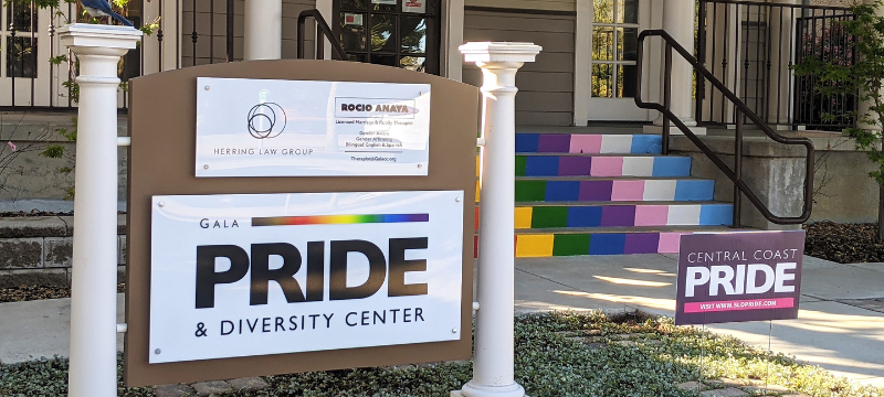View of sign and rainbow staircase of the GALA Pride and Diversity Center Click to view article, MPX Vaccine Clinic: September 7 at Gala Pride & Diversity Center in SLO
