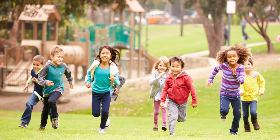 Children Running at a Park