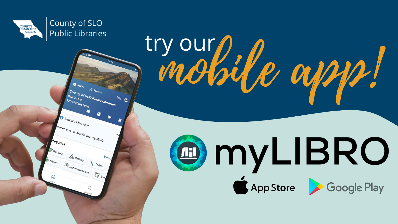 Try our myLIBRO mobile app Click to view article, County of San Luis Obispo Public Libraries Offer  myLIBRO Mobile Library App