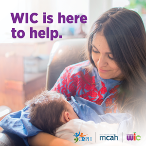WIC is here to help. Mom breastfeeding her infant