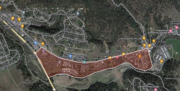 East Village Area of Cambria under Evacuation Order Click to view article, Evacuation Ordered for Residents in Cambria East Village