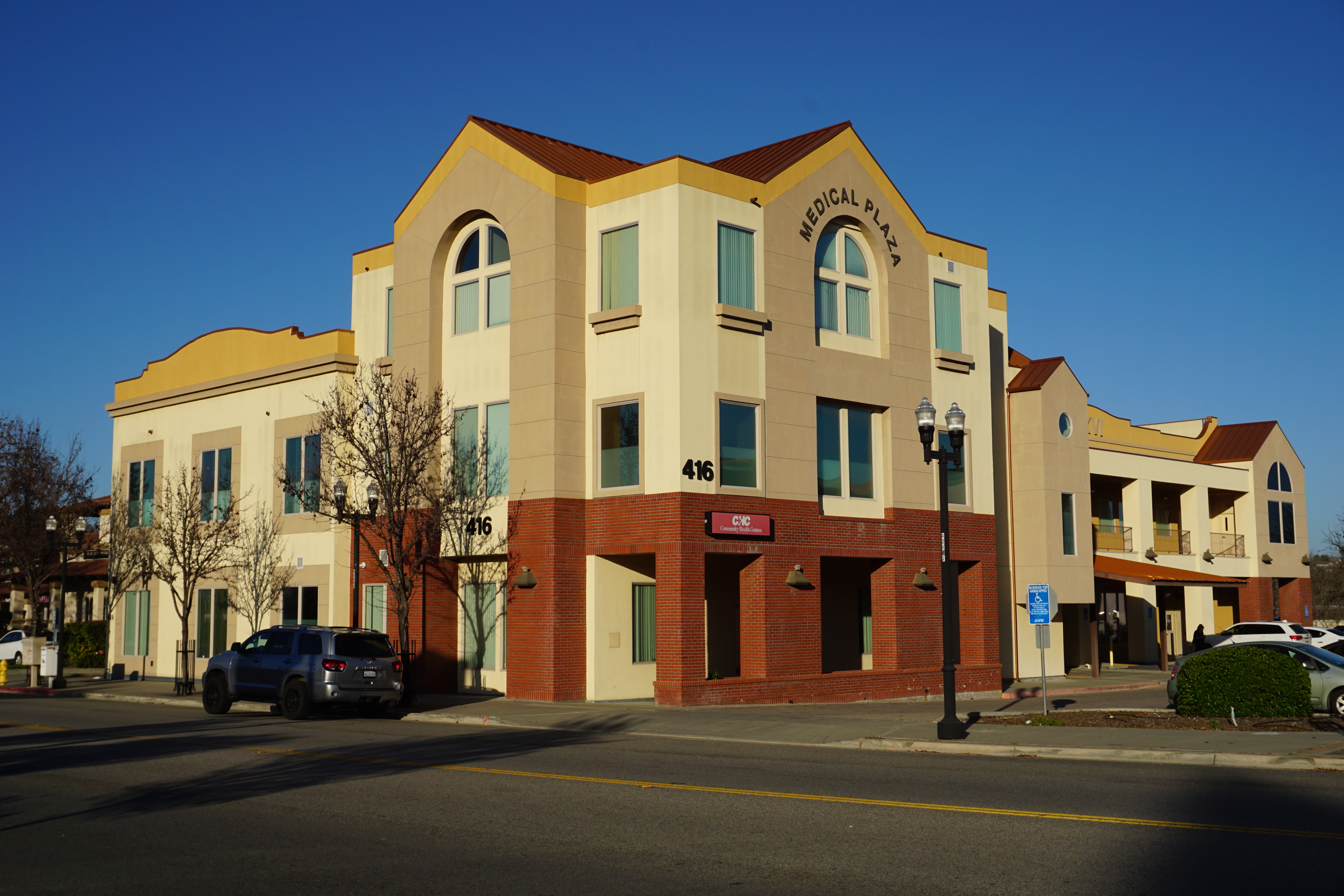 Three story building.