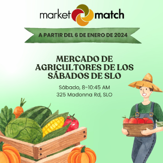 Crate of fresh fruits and vegetables and farmer at the farmers market