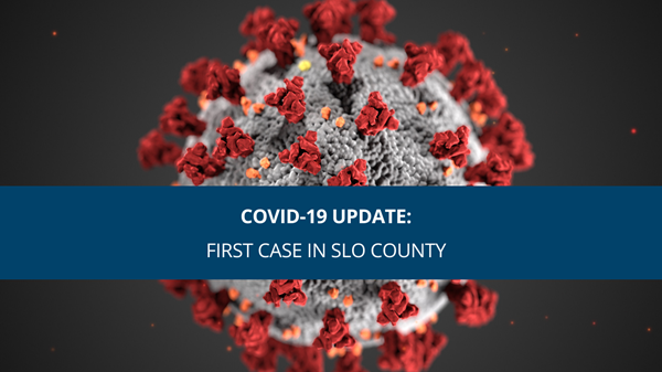 Germ cells with caption overlay: COVID-19 Update for SLO County