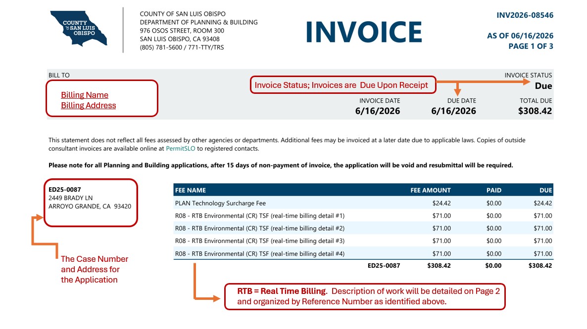 Picture of an Invoice with Amount Due