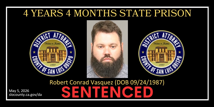 Booking Photo (12/19/2024) Robert Conrad Vasquez (DOB 09/24/1987) Sentenced 