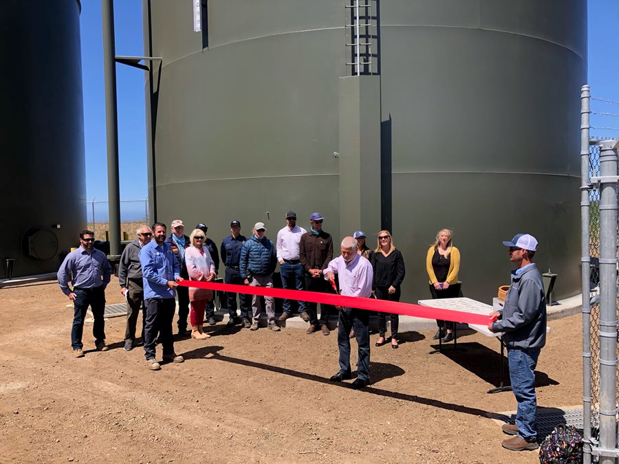 New Cayucos Water Tank Ribbon-cutting Click to view article, County Service Area 10A Completes New Water Storage Tanks Project In Cayucos