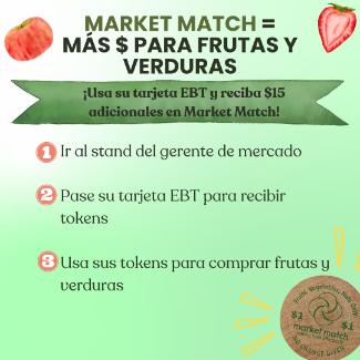 Fresh fruit and token at the farmers market