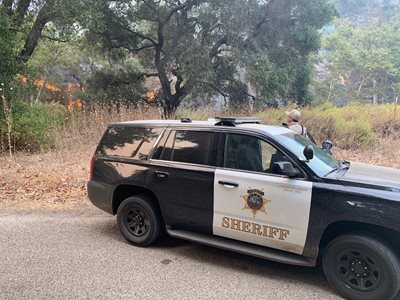 Sheriff's deputies helped residents and campers evacuate during the Lopez Fire, September 2019.