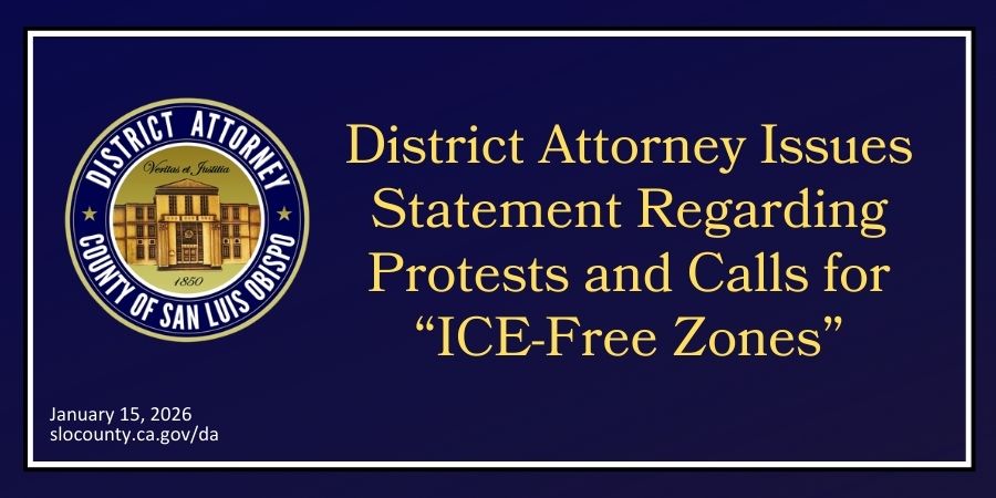 District Attorney Issues Statement Regarding Protests and Calls for "ICE-Free Zones"