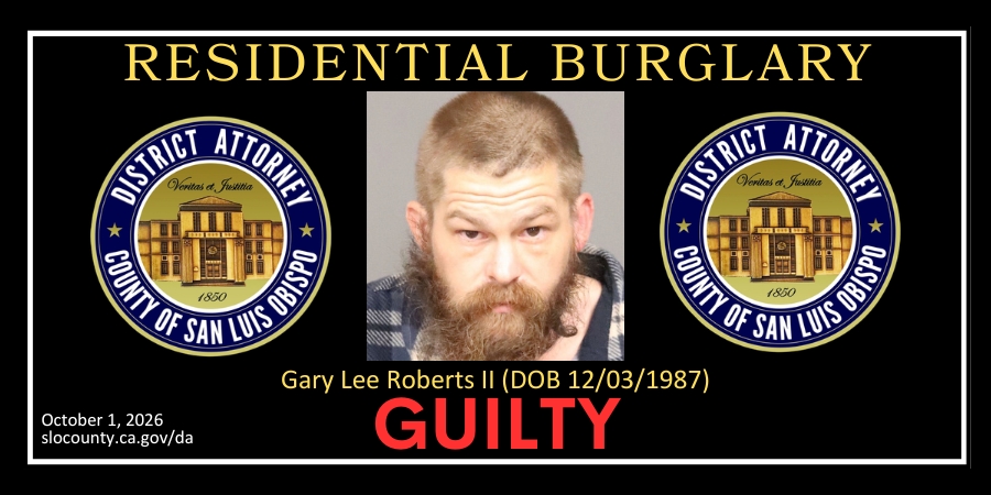 Booking Photo (10/09/2025) Gary Lee Roberts II (DOB 12/03/1987) Guilty