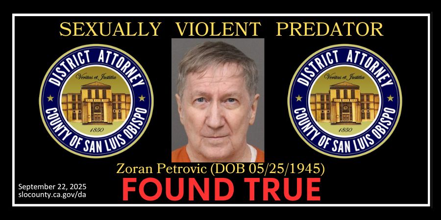 Zoran Petrovic (DOB 05/25/1945) Found True