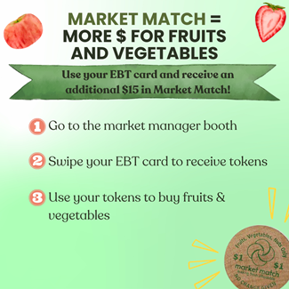 Fresh fruit and token at the farmers market