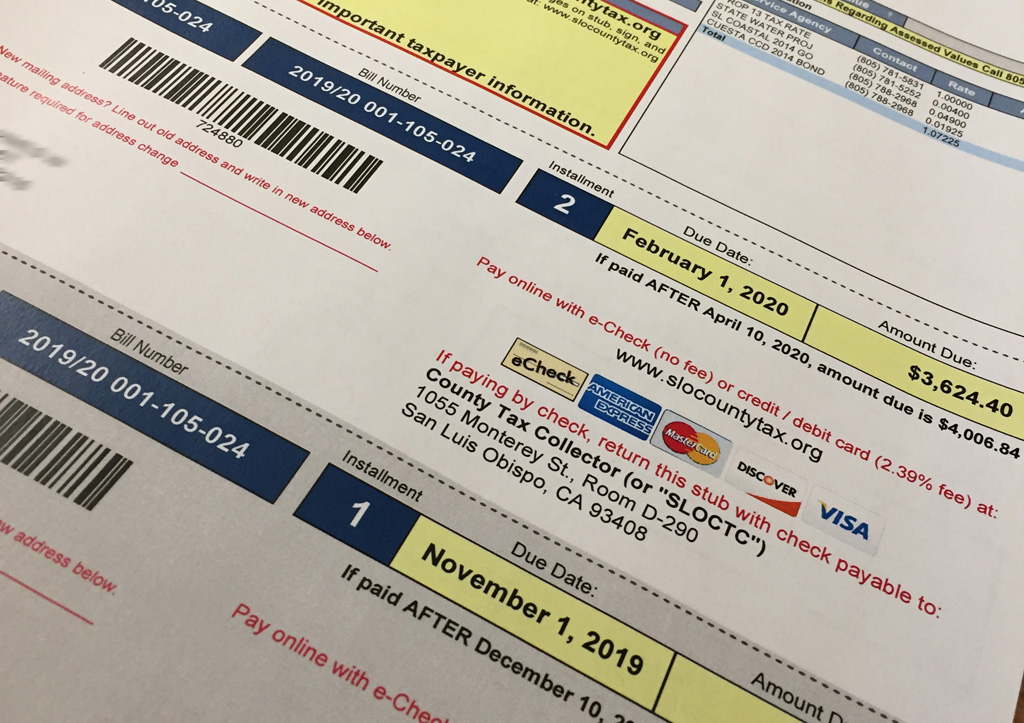 Secured Property Tax Bill Stubs