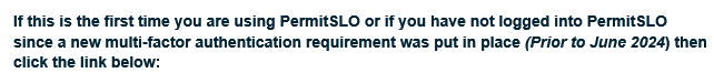 Use this link for PermitSLO Authentication