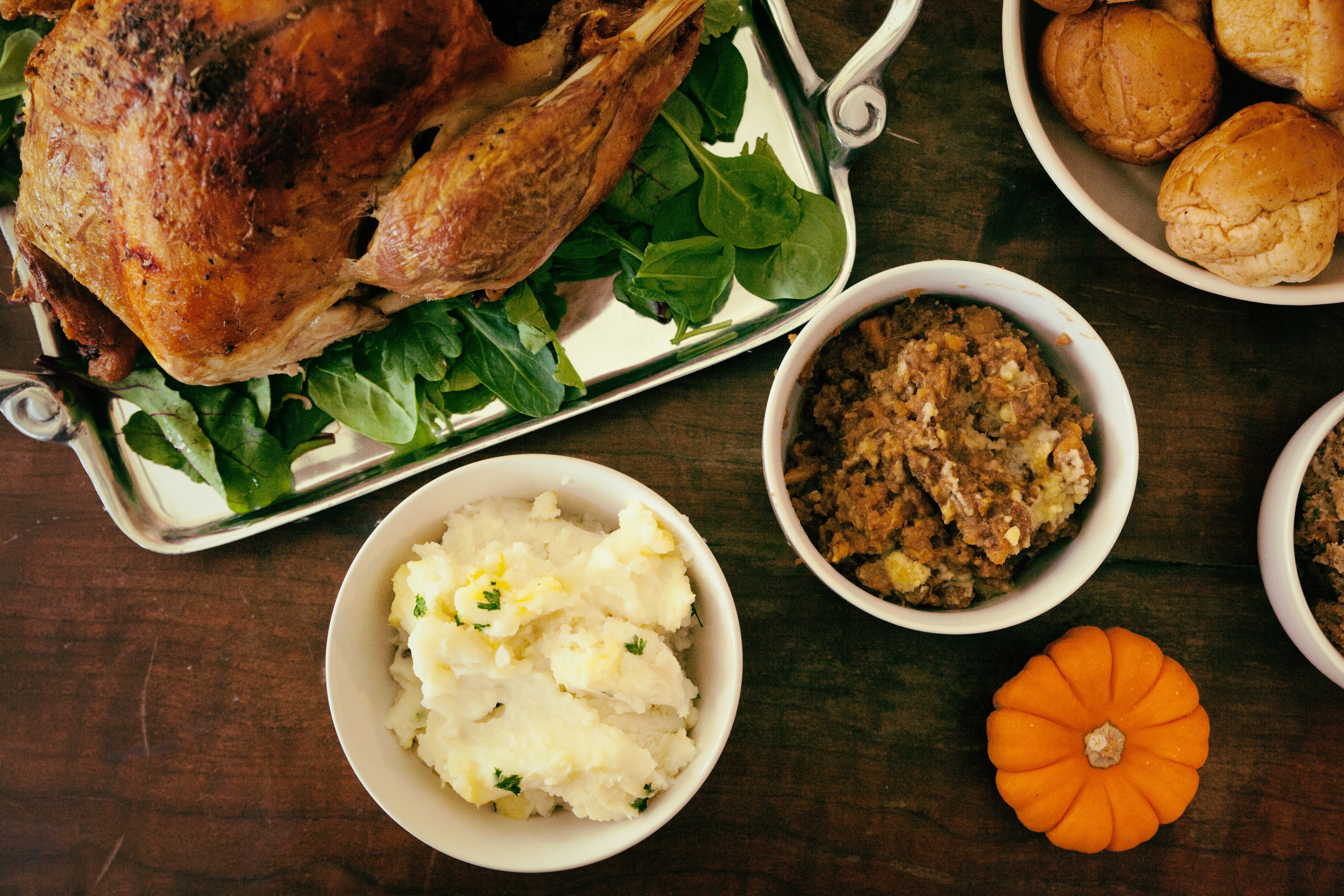 Thanksgiving Dinner on a Table