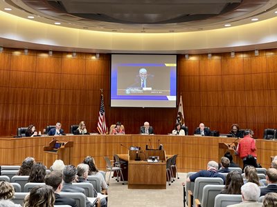 Board of Supervisors in Chambers  Click to view article, Supervisors Approve New Approach to Address Homelessness 