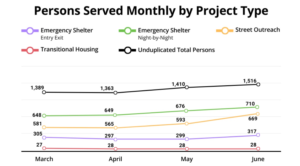 Persons Served Monthly By Project Type