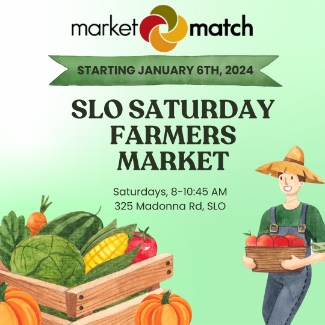 Crate of fresh fruits and vegetables and farmer at the farmers market