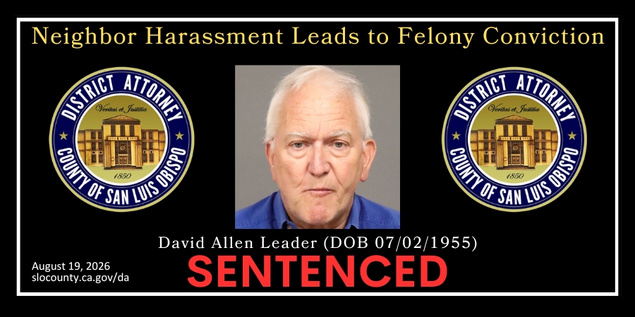 Booking Photo (04/03/2026) David Allen Leader (DOB 07/20/1955) Sentenced