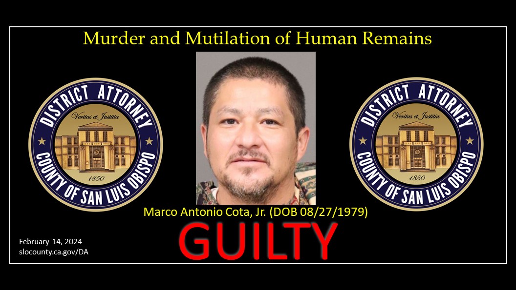 Booking Photo (12/17/2021) Marco Antonio Cota, Jr. (DOB 08/27/1979) Guilty