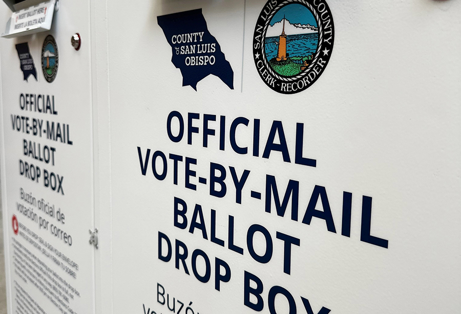 A San Luis Obispo County ballot drop box