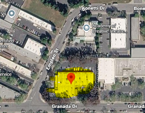 Map showing where the Empleo Office is located.