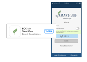 Screenshot of the My SmartCare mobile app