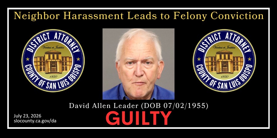 Booking Photo (04/03/2026) David Allen Leader (DOB 07/20/1955) Guilty
