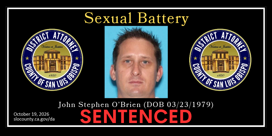 John Stephen O’Brien (DOB 03/23/1979) DMV Photo Sentenced Today