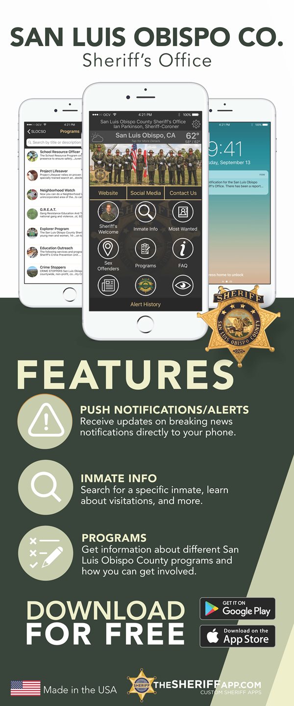 SLO Sheriff's Office mobile app graphic