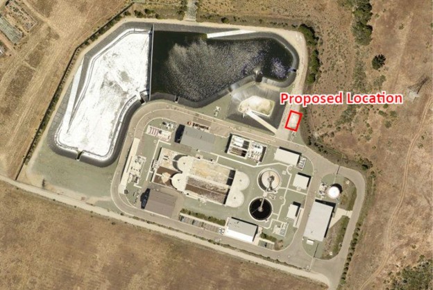 Los Osos Water Recycling Facility with the proposed location for the washout station highlighted